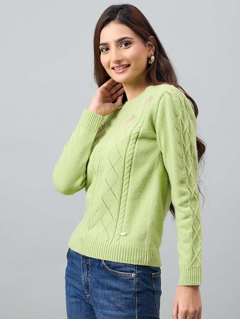 women self designed long sleeve pullover - 22264395 -  Standard Image - 1