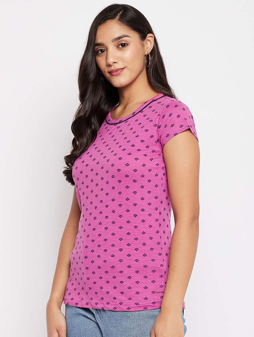 Women Printed Short Sleeve Regular Top - 22264405 -  Standard Image - 1