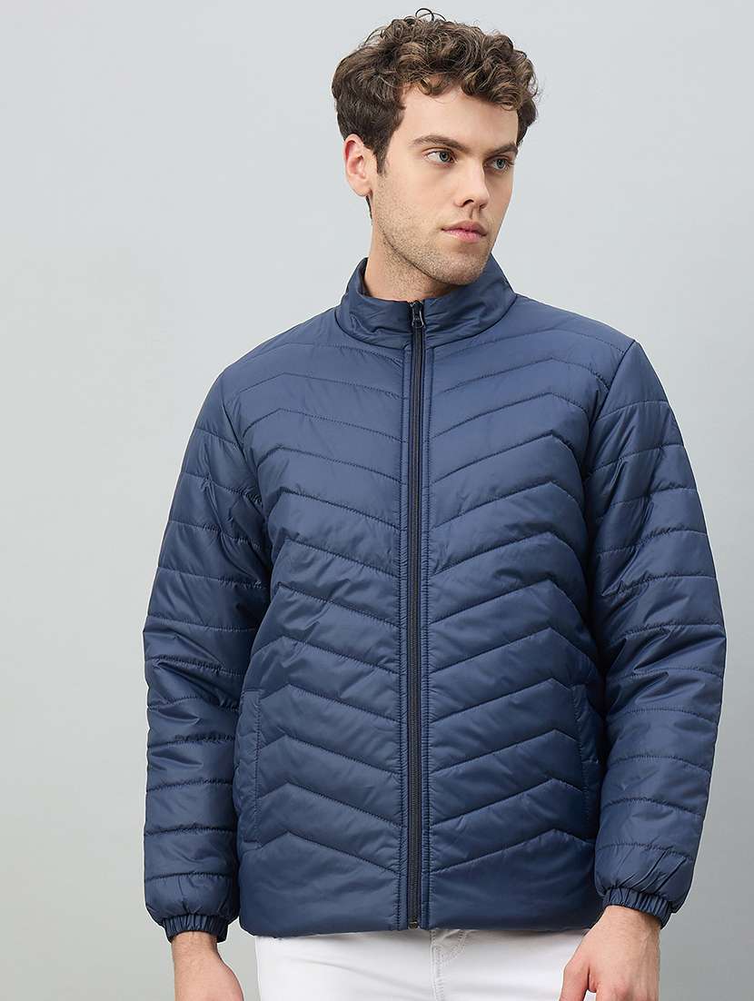 men solid long sleeve puffer jacket - 22264435 -  Standard Image - 1