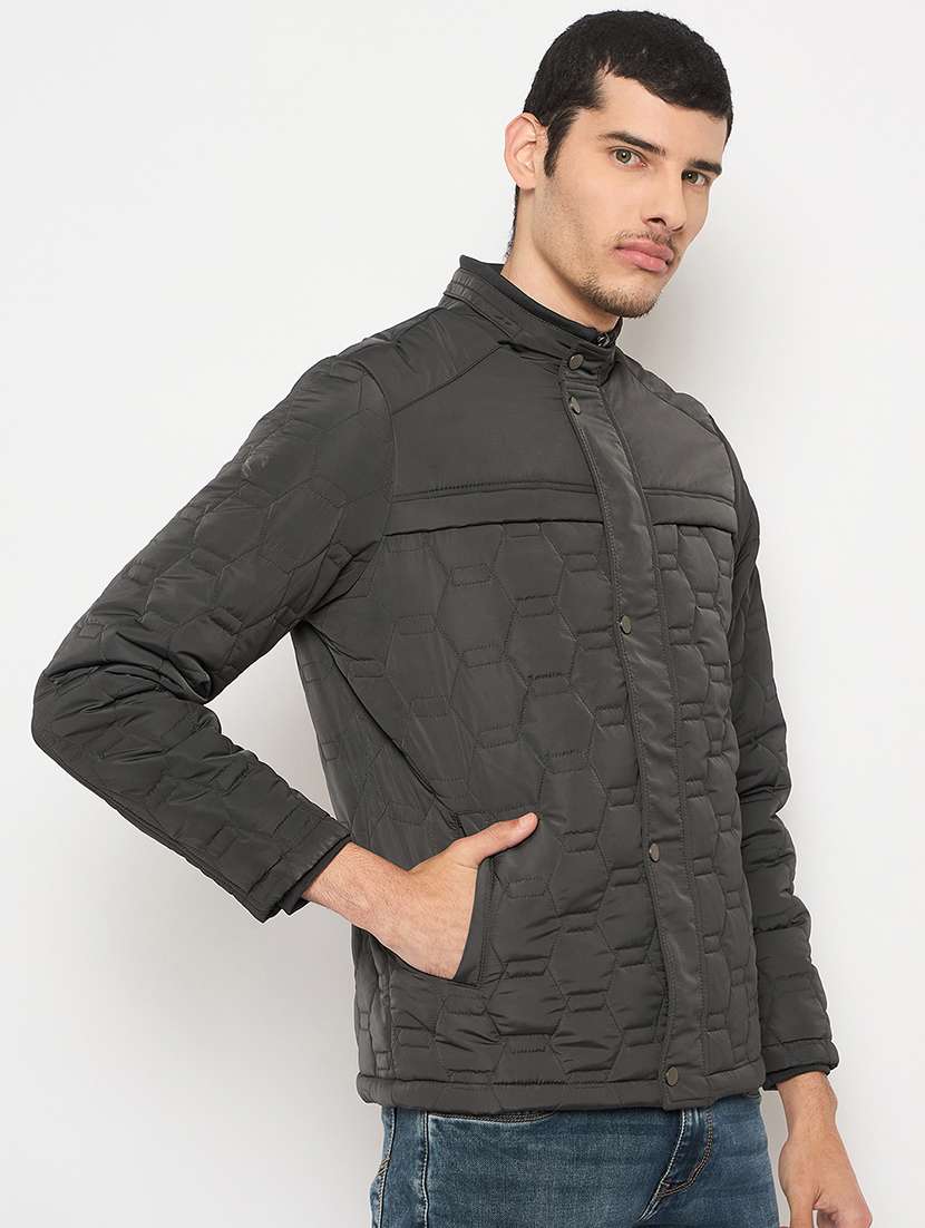 men solid long sleeve puffer jacket - 22264440 -  Standard Image - 1