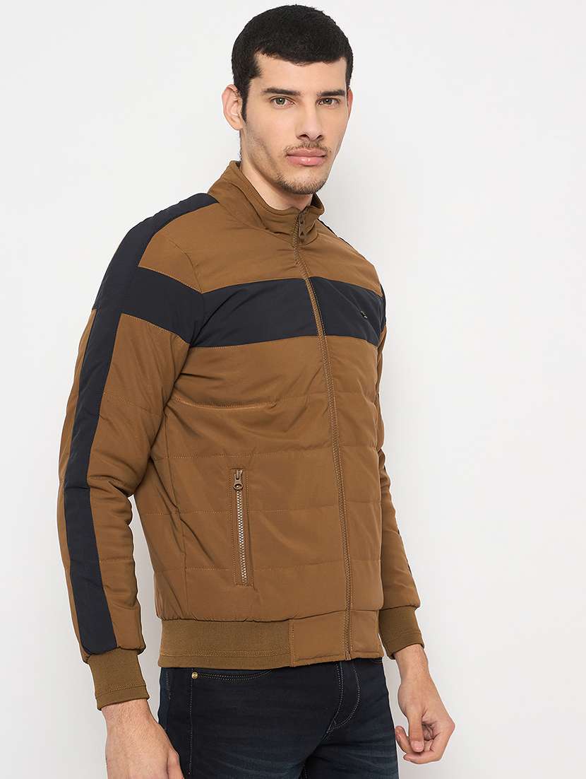 men color blocked long sleeve puffer jacket - 22264441 -  Standard Image - 1