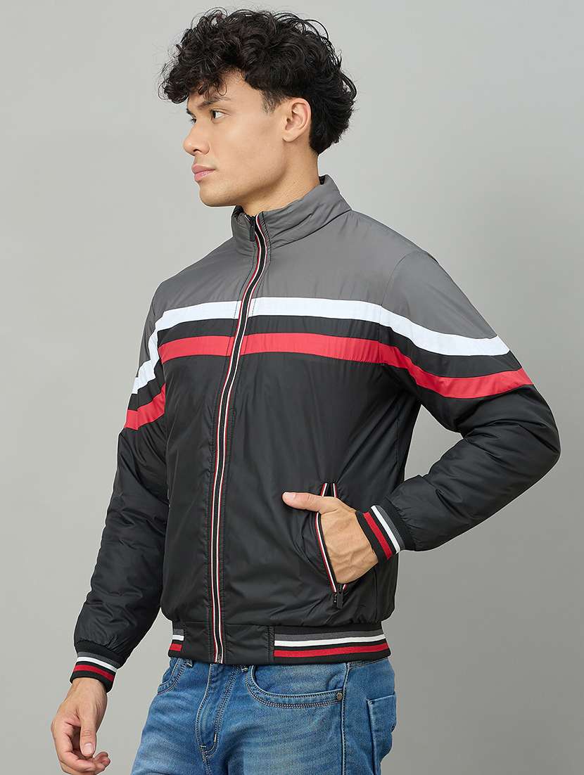 men color blocked long sleeve puffer jacket - 22264446 -  Standard Image - 1