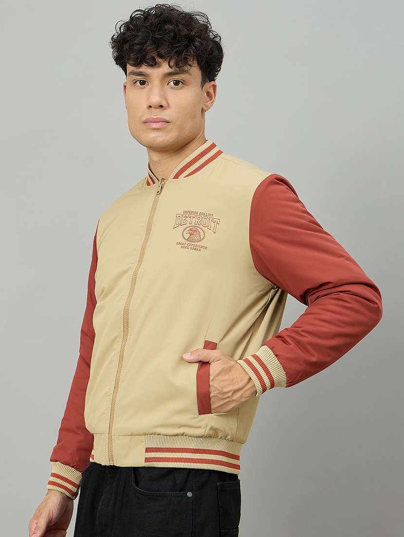 men colro blocked long sleeve reversible bomber jacket - 22264447 -  Standard Image - 1