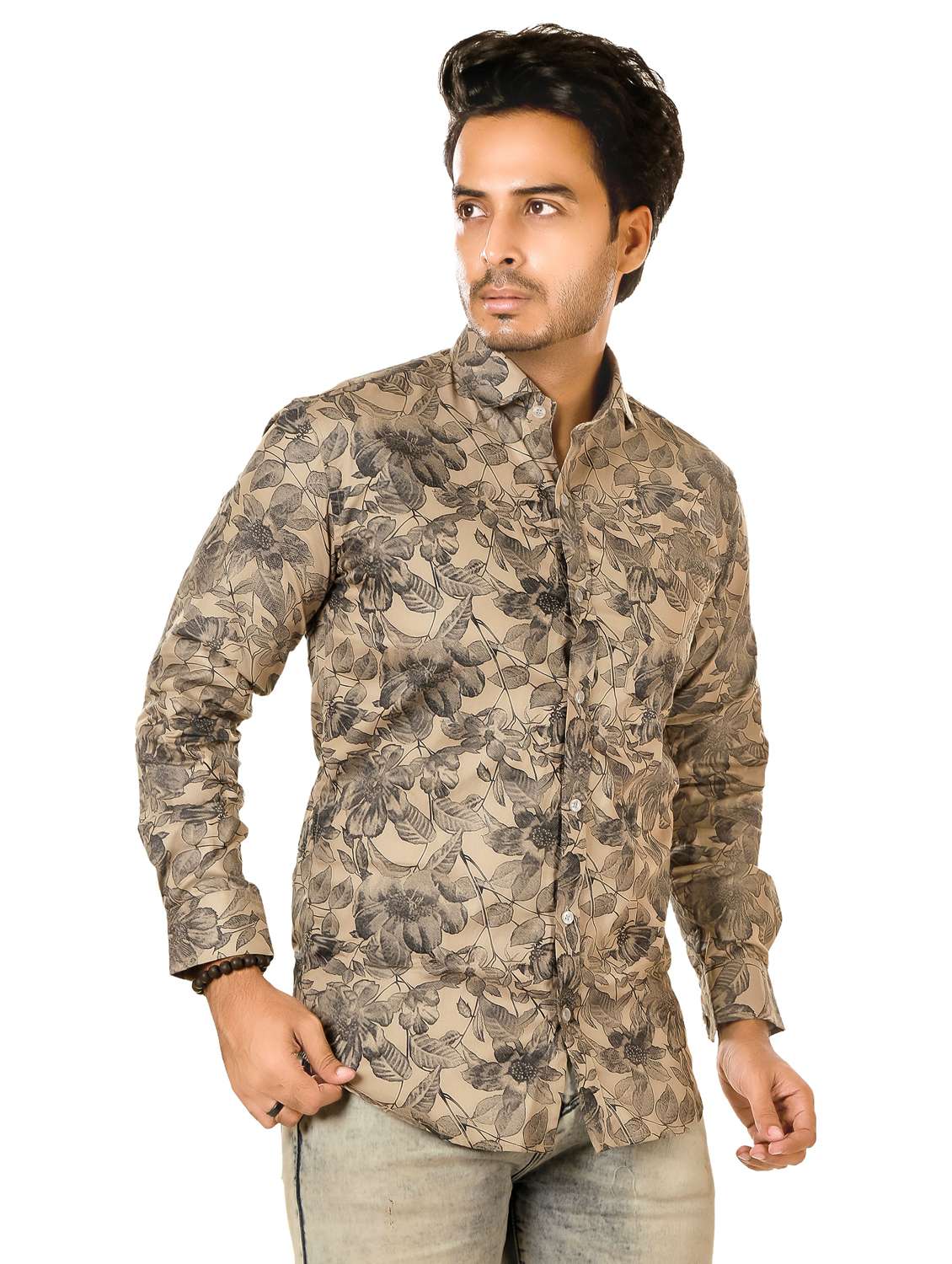 men floral long sleeve regualr fit casual shirt - 22264482 -  Standard Image - 1