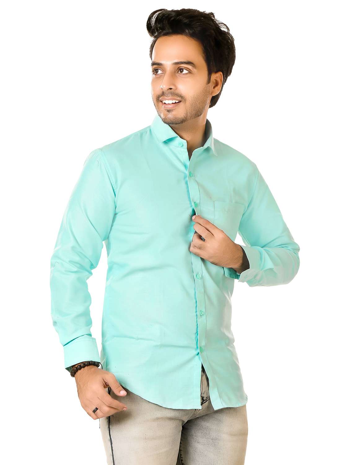 men solid long sleeve regualr fit casual shirt - 22264485 -  Standard Image - 1