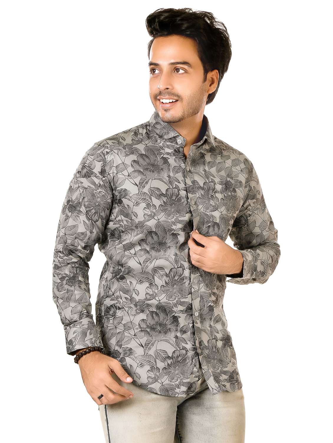 men floral long sleeve regualr fit casual shirt - 22264491 -  Standard Image - 1