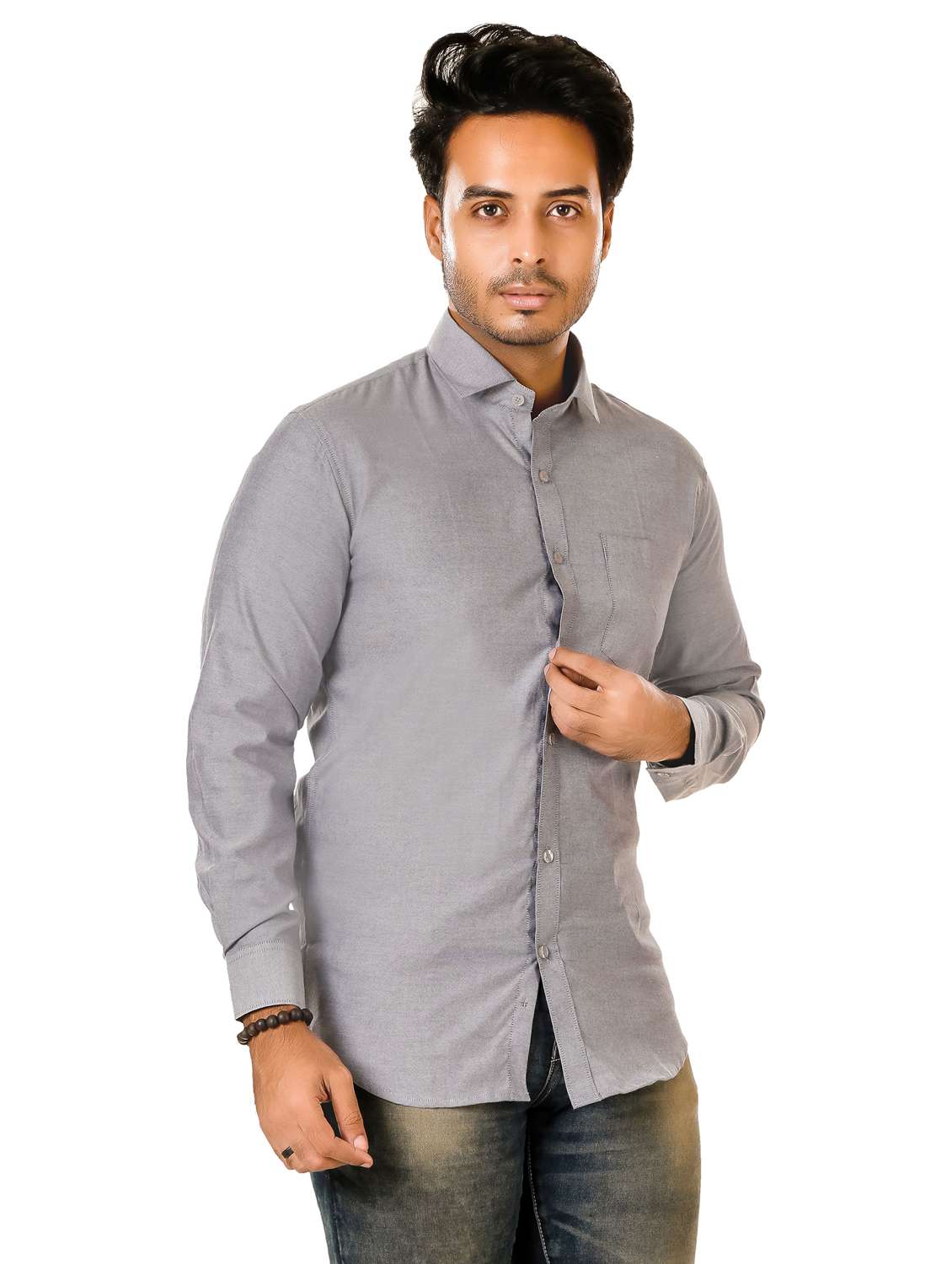men solid long sleeve regualr fit casual shirt - 22264493 -  Standard Image - 1