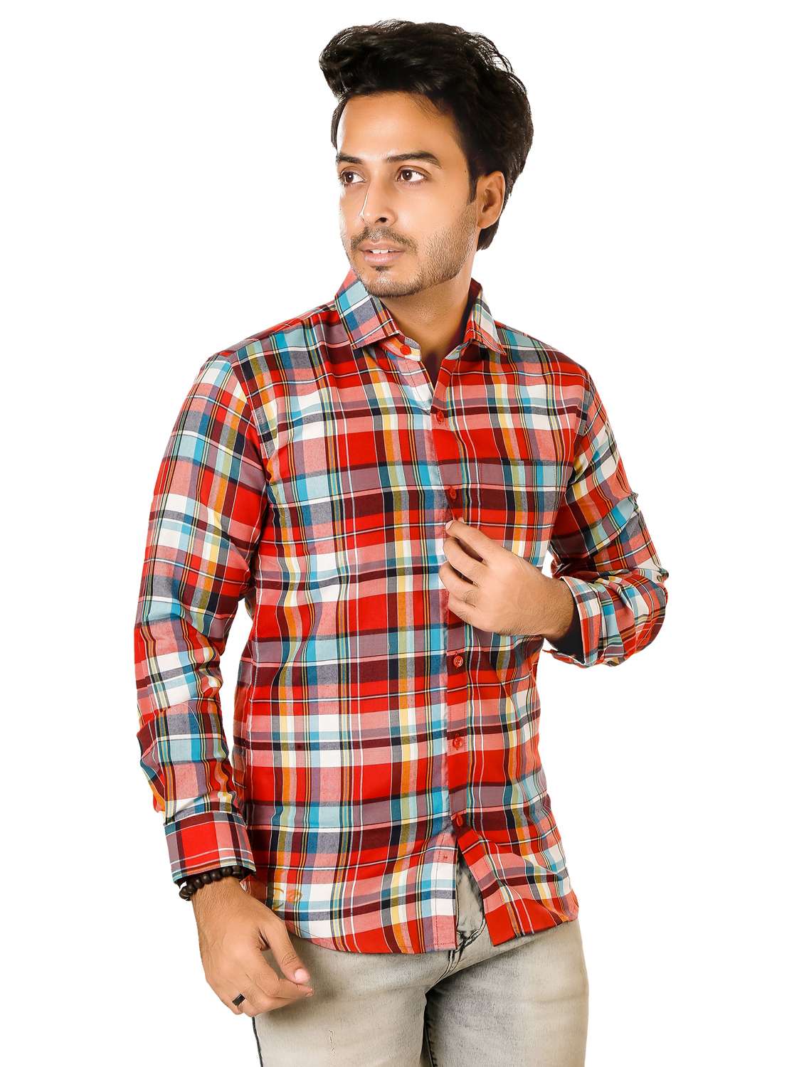 men checkered long sleeve regualr fit casual shirt - 22264502 -  Standard Image - 1