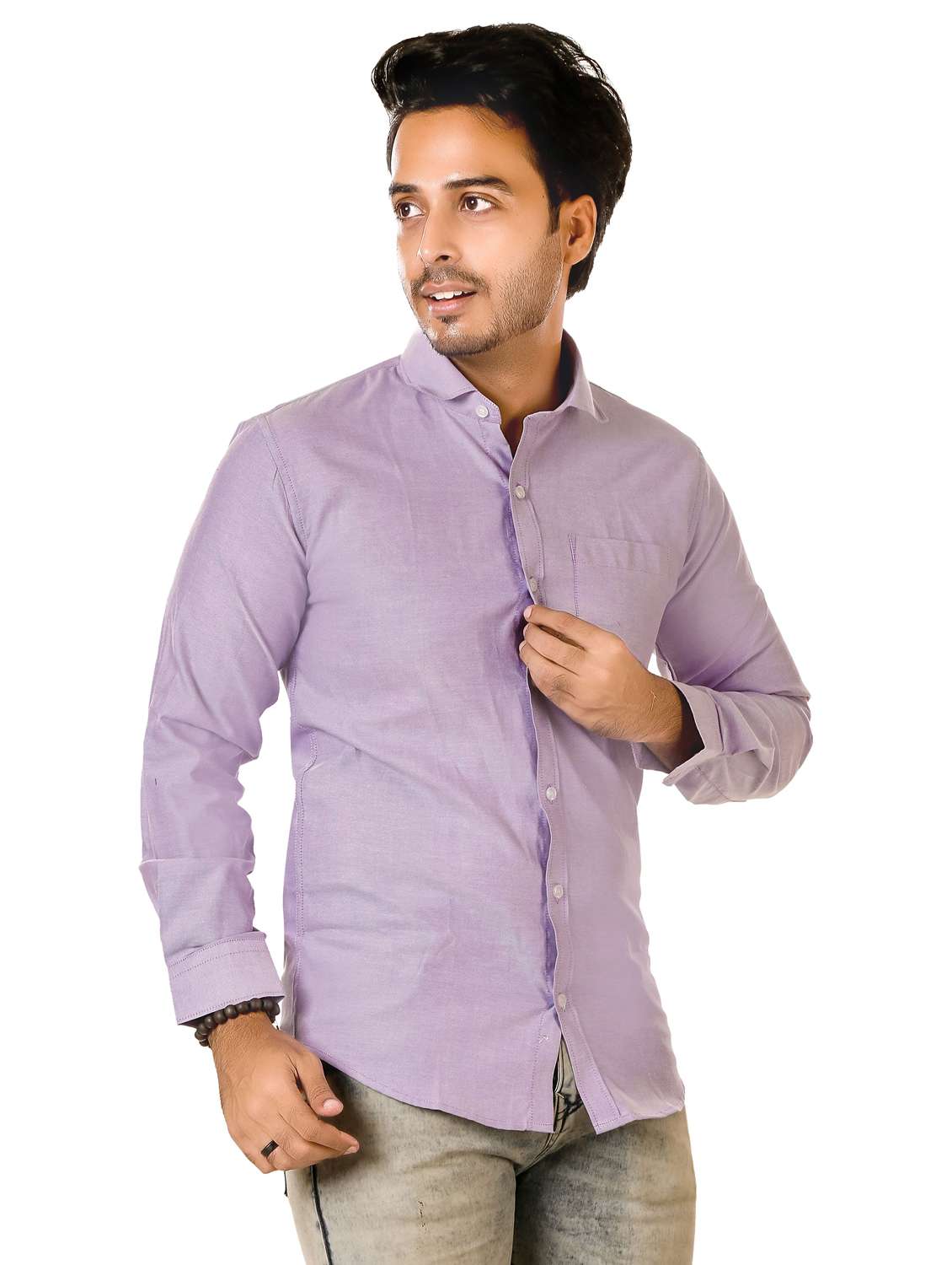 men solid long sleeve regualr fit casual shirt - 22264506 -  Standard Image - 1
