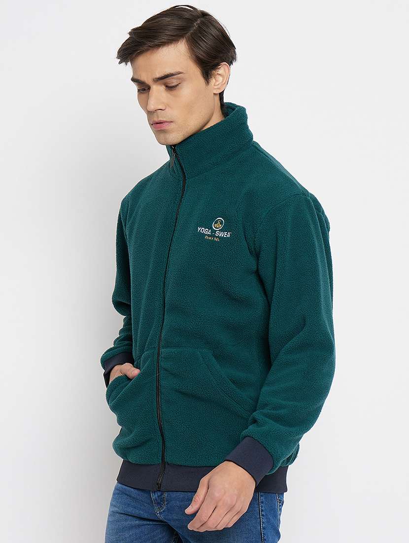 men solid stand collar long sleeve sweatshirt - 22264522 -  Standard Image - 1
