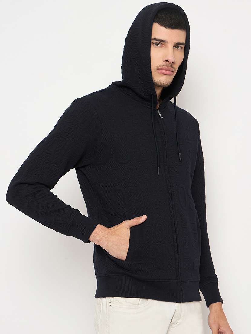 men solid hooded long sleeve sweatshirt - 22264524 -  Standard Image - 1