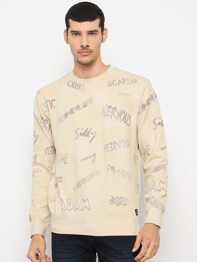men printed long sleeve sweatshirt