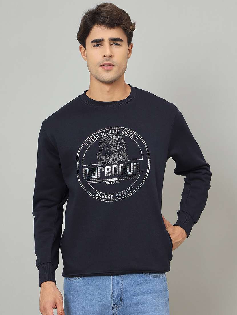men printed long sleeve sweatshirt