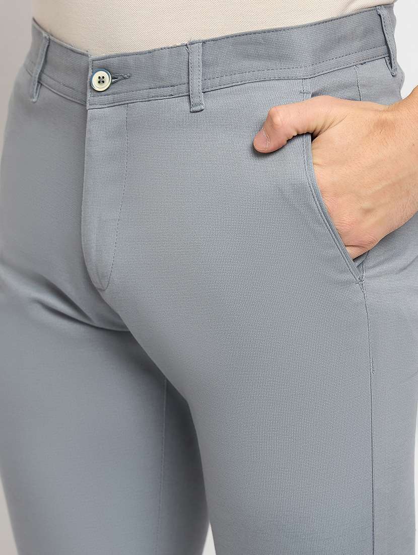 men solid mid rise chinos casual trouser - 22264541 -  Standard Image - 4