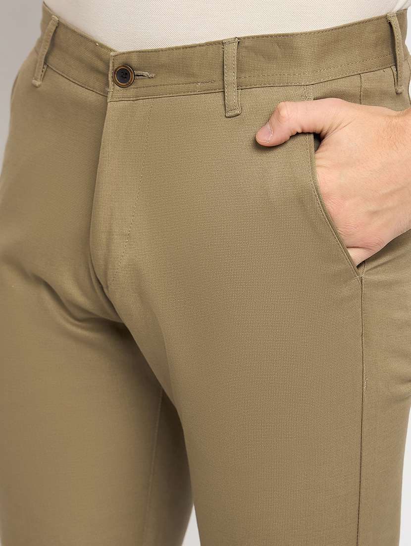 men solid mid rise chinos casual trouser - 22264542 -  Standard Image - 4