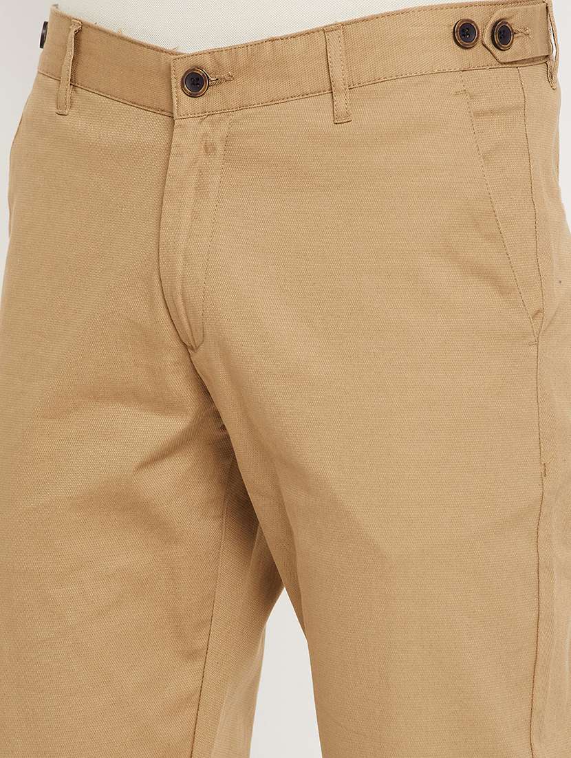 men solid mid rise chinos casual trouser - 22264544 -  Standard Image - 4