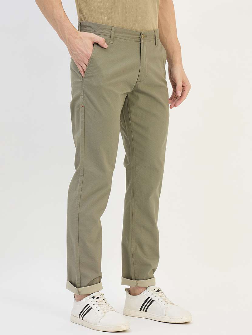 men solid mid rise chinos casual trouser - 22264548 -  Standard Image - 1