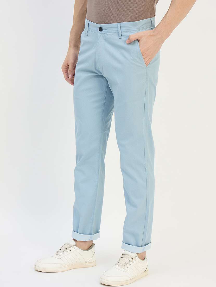 men solid mid rise chinos casual trouser - 22264549 -  Standard Image - 1