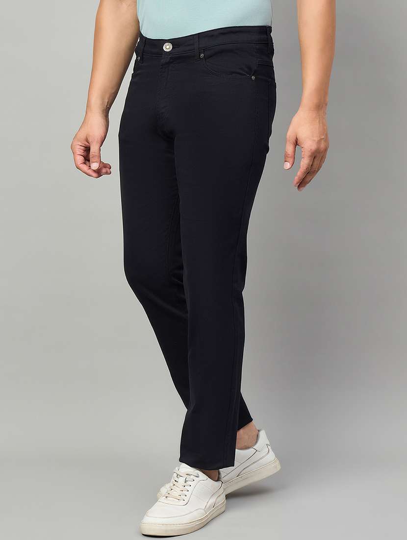 men solid mid rise chinos casual trouser - 22264550 -  Standard Image - 1