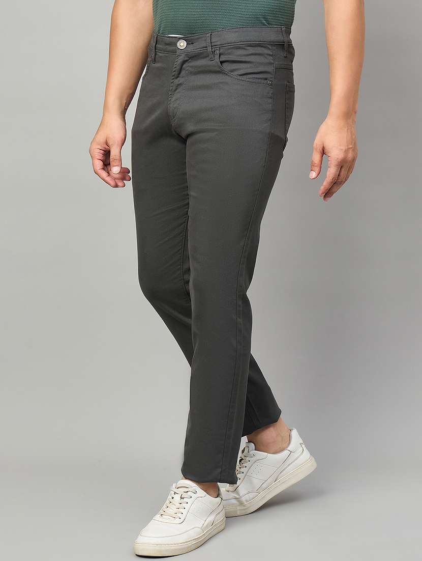 men solid mid rise chinos casual trouser - 22264551 -  Standard Image - 1
