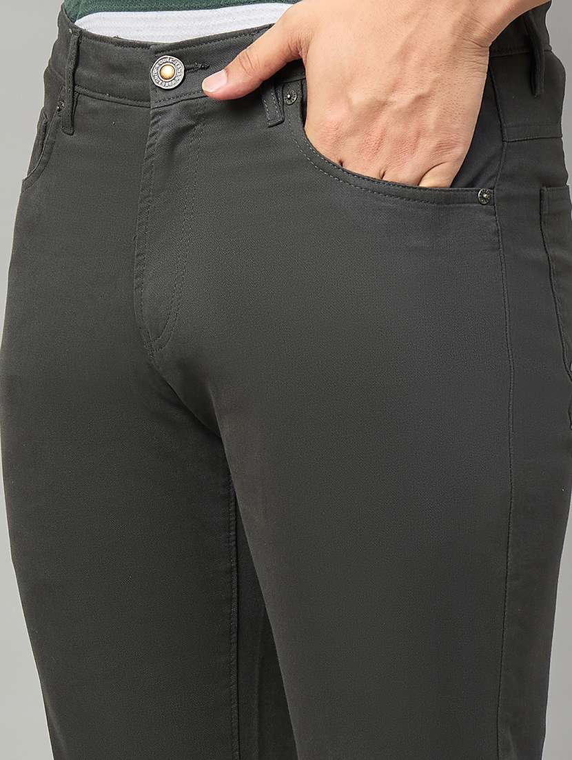 men solid mid rise chinos casual trouser - 22264551 -  Standard Image - 4