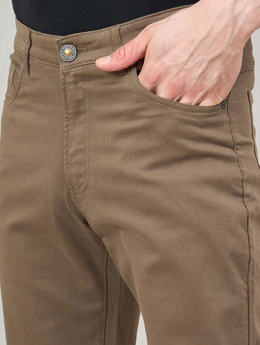 men solid mid rise chinos casual trouser - 22264552 -  Standard Image - 4