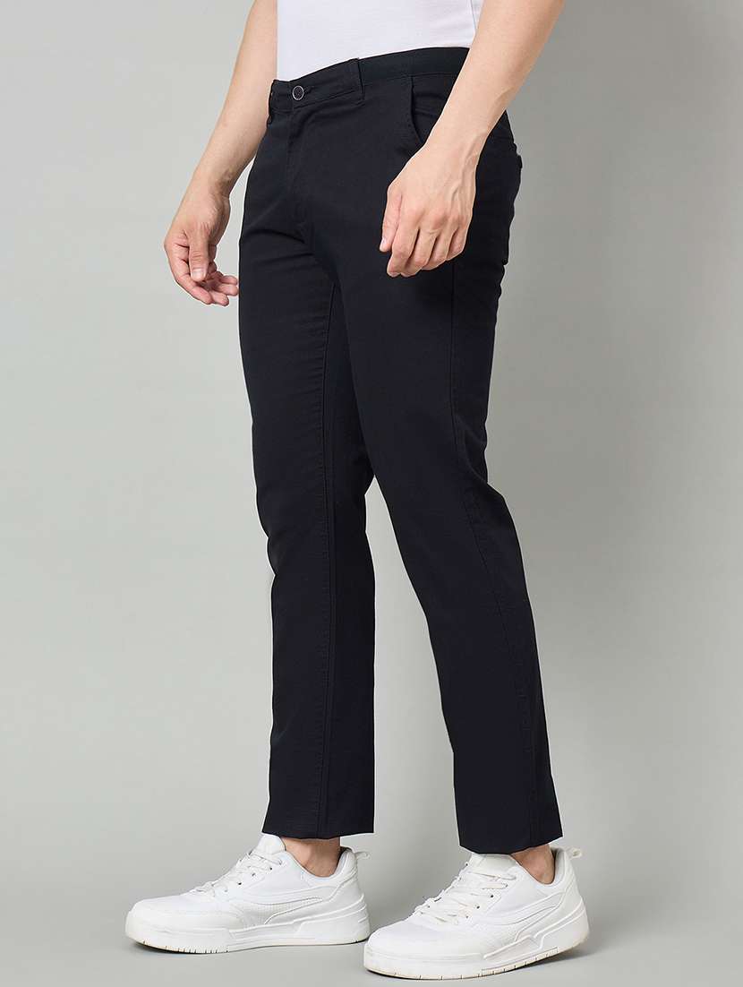 men solid mid rise chinos casual trouser - 22264553 -  Standard Image - 1