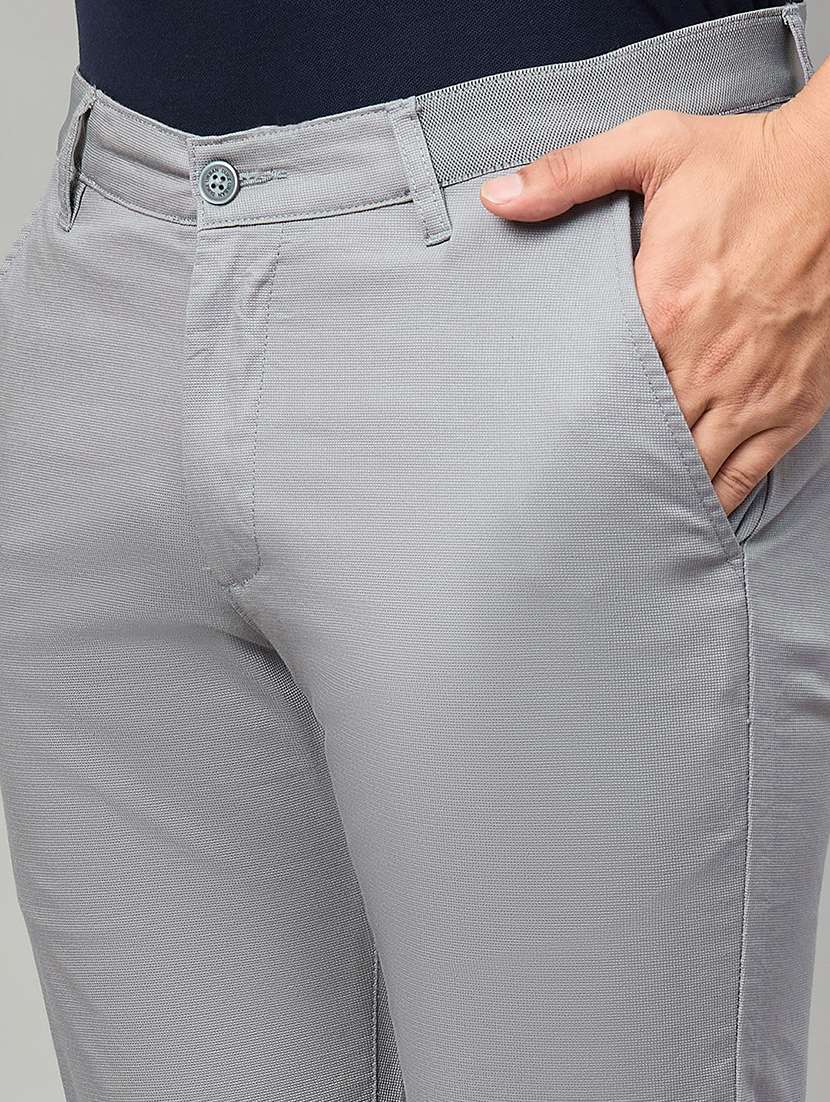 men solid mid rise chinos casual trouser - 22264554 -  Standard Image - 4