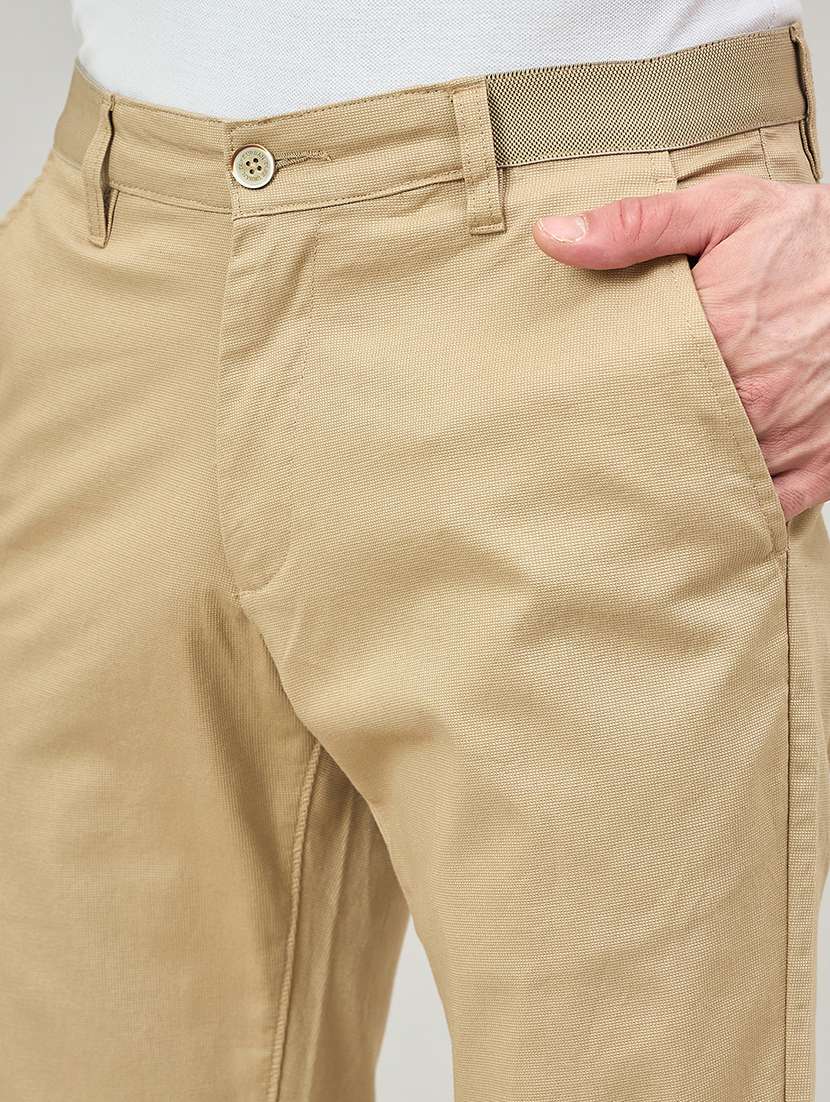 men solid mid rise chinos casual trouser - 22264555 -  Standard Image - 4