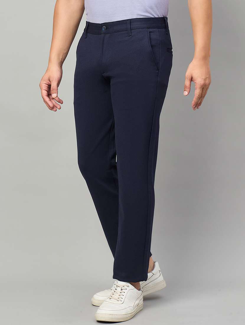 men solid mid rise chinos casual trouser - 22264556 -  Standard Image - 1