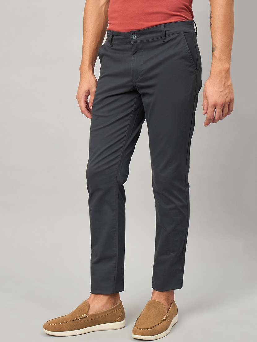 men solid mid rise chinos casual trouser - 22264557 -  Standard Image - 1