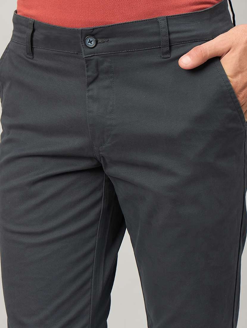 men solid mid rise chinos casual trouser - 22264557 -  Standard Image - 4