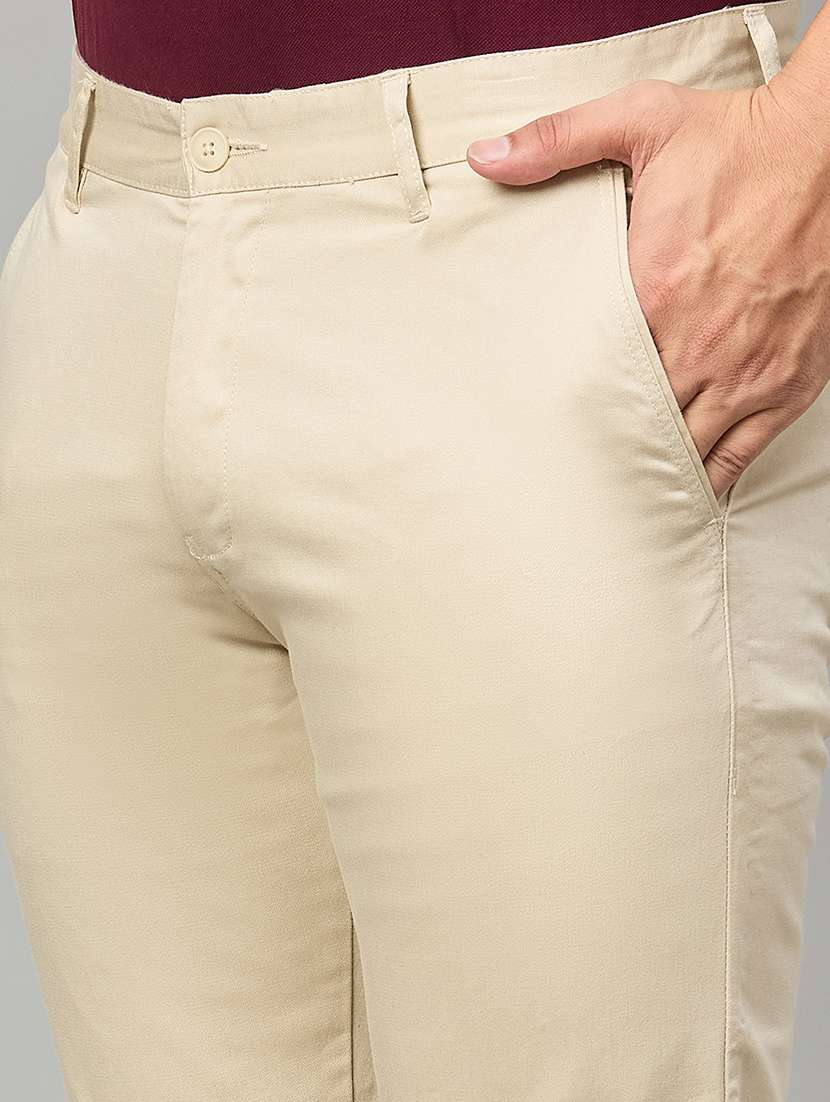 men solid mid rise chinos casual trouser - 22264558 -  Standard Image - 4