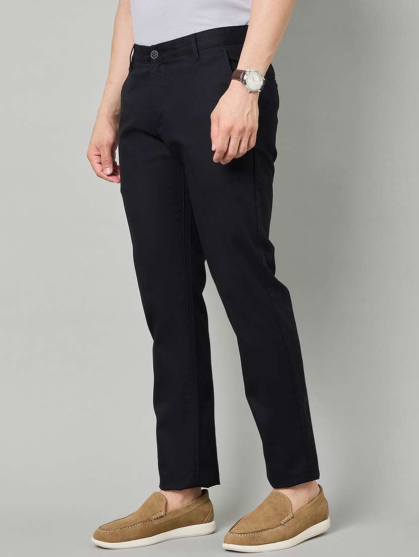 men solid mid rise chinos casual trouser - 22264562 -  Standard Image - 1