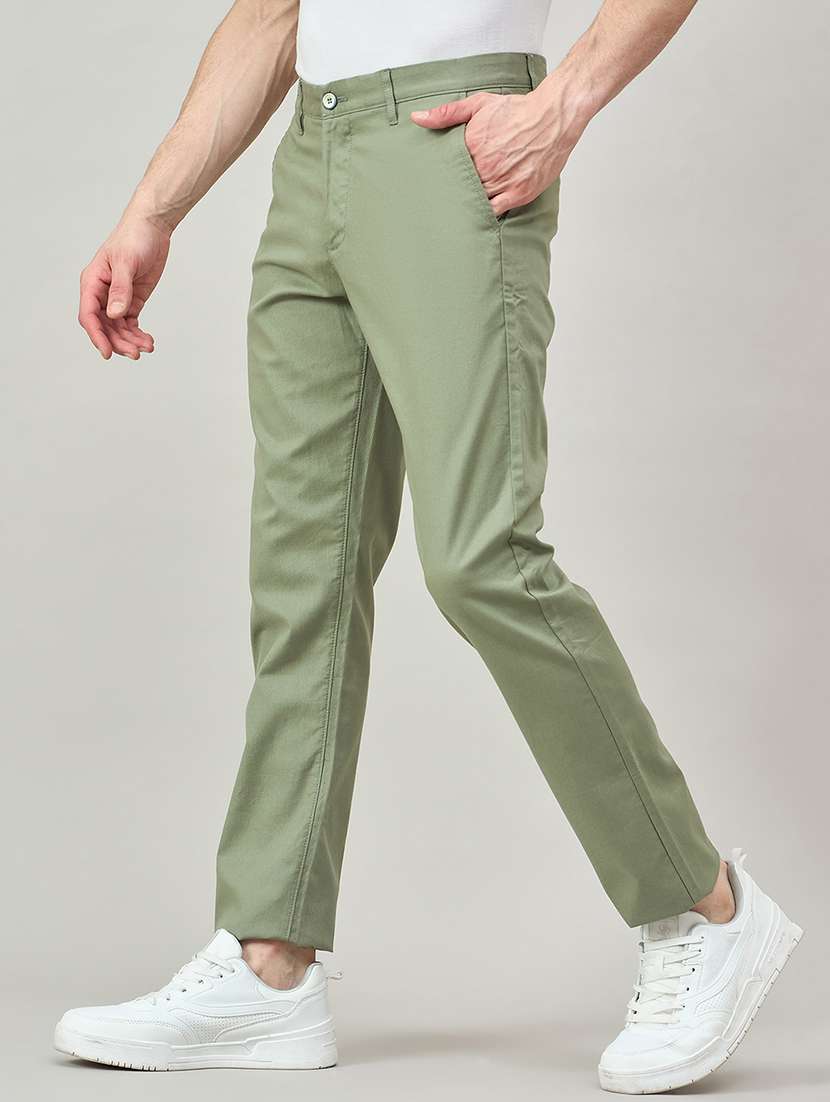 men solid mid rise chinos casual trouser - 22264564 -  Standard Image - 1