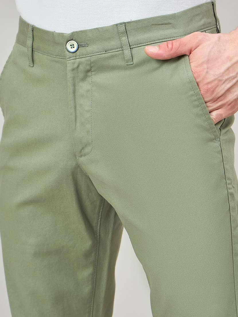 men solid mid rise chinos casual trouser - 22264564 -  Standard Image - 4