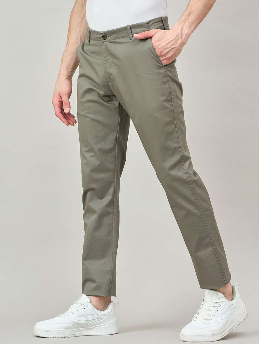 men solid mid rise chinos casual trouser - 22264565 -  Standard Image - 1
