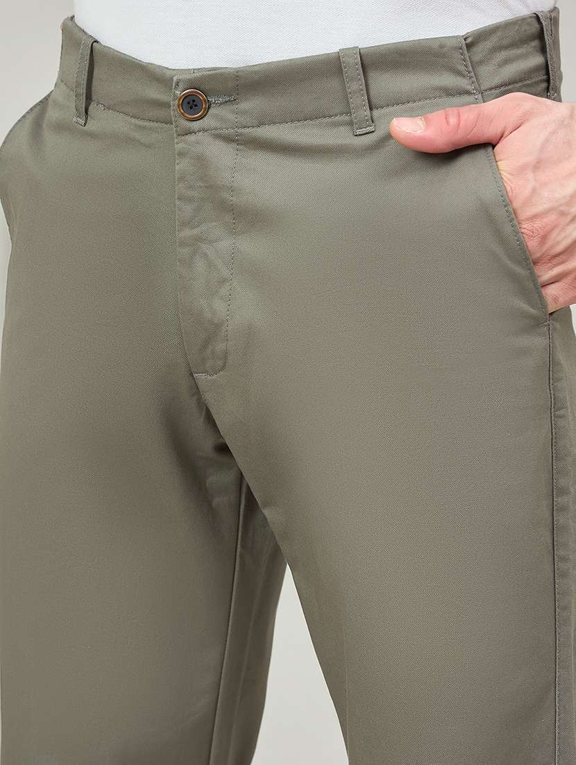 men solid mid rise chinos casual trouser - 22264565 -  Standard Image - 4
