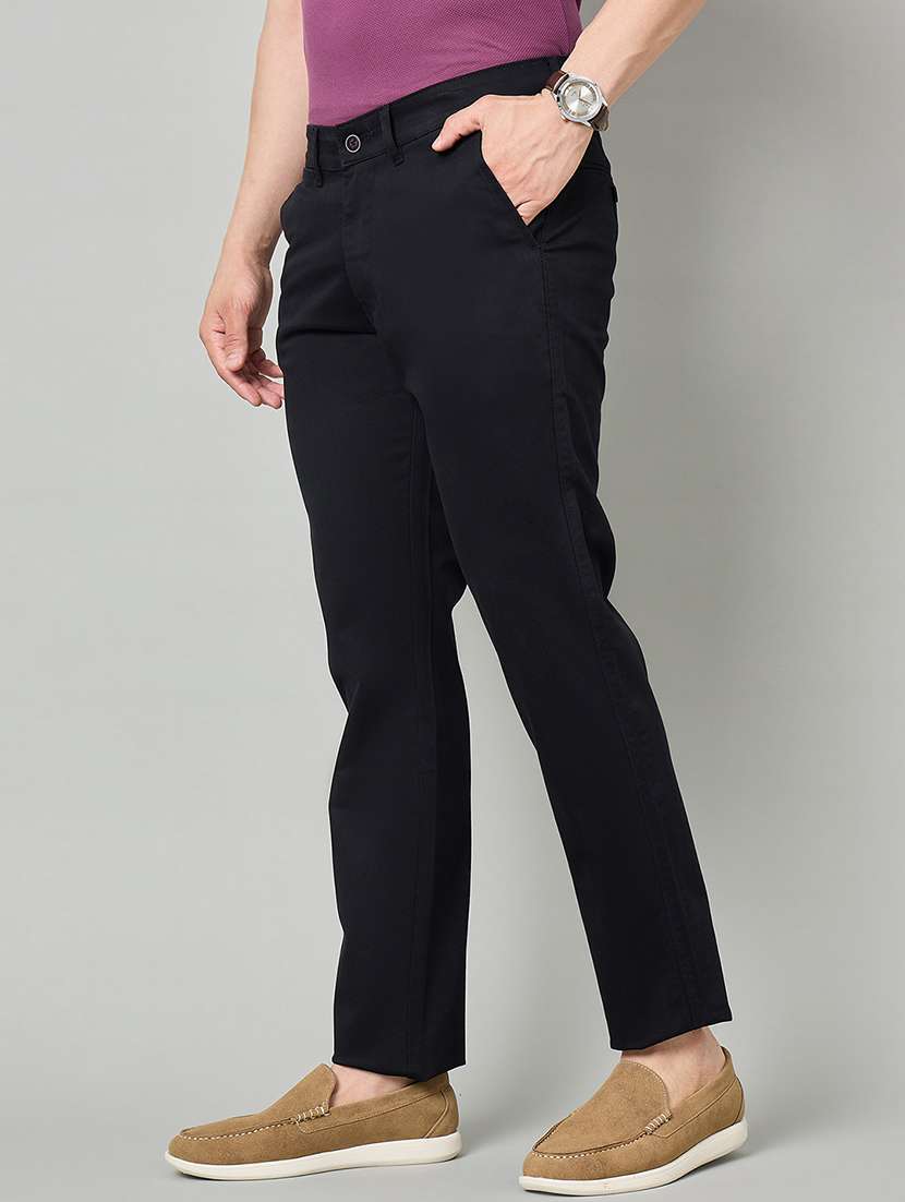 men solid mid rise chinos casual trouser - 22264568 -  Standard Image - 1