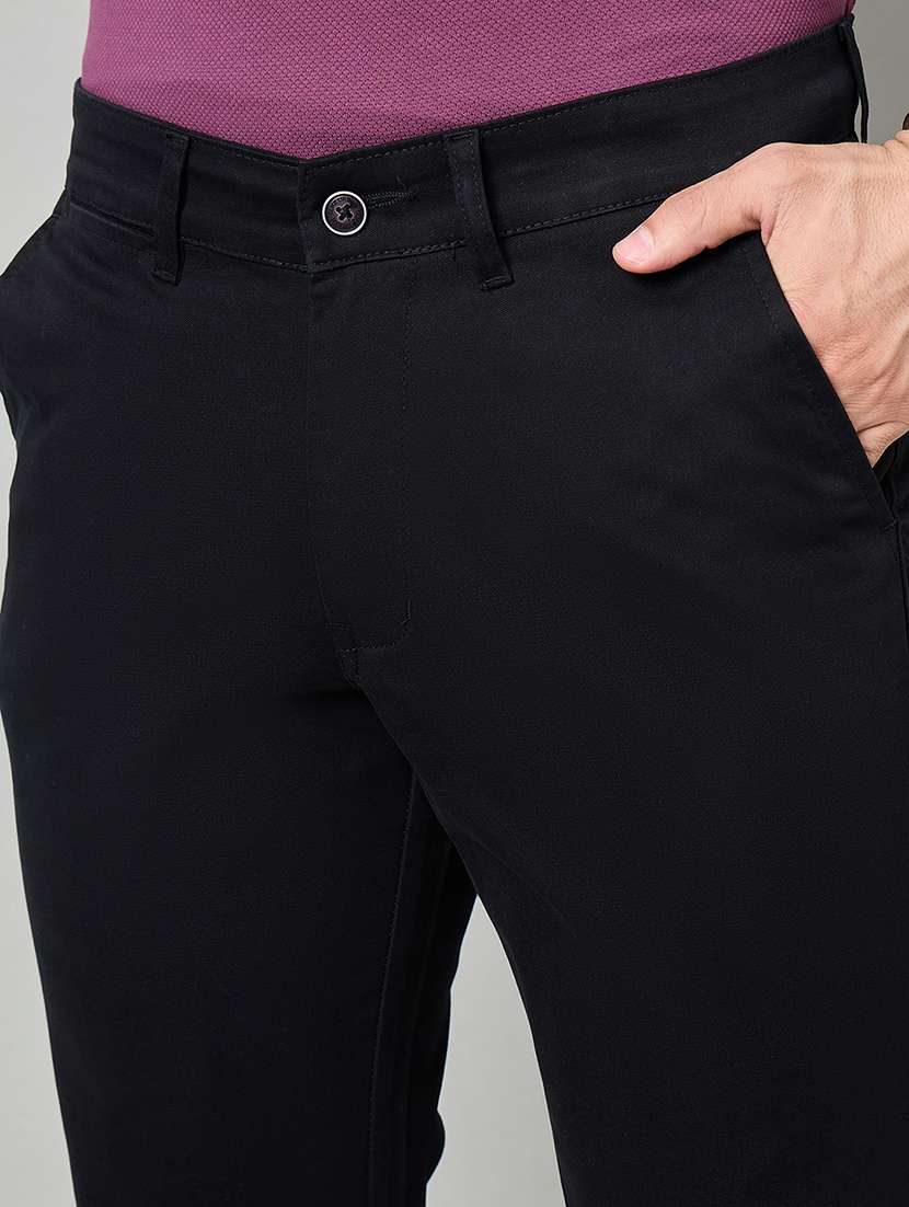 men solid mid rise chinos casual trouser - 22264568 -  Standard Image - 4