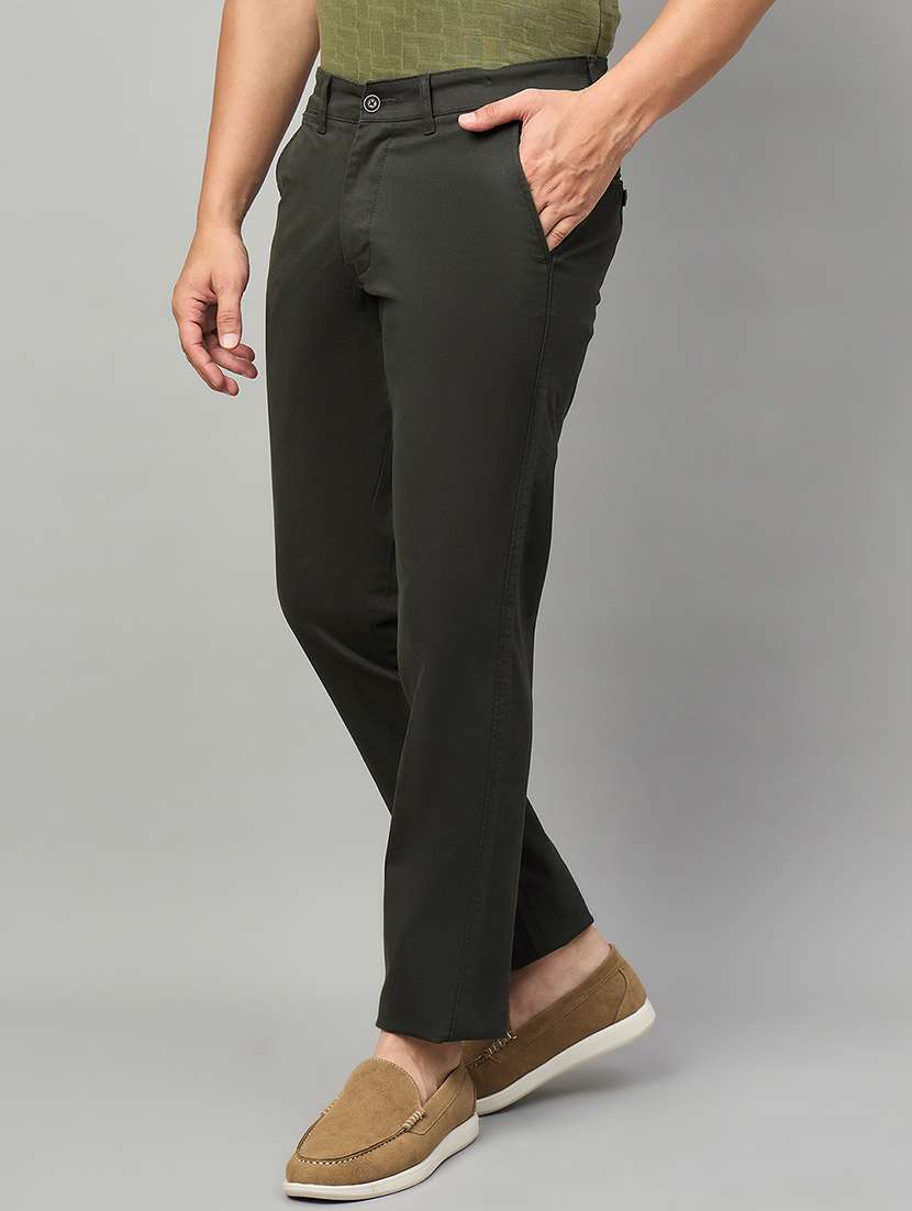 men solid mid rise chinos casual trouser - 22264569 -  Standard Image - 1