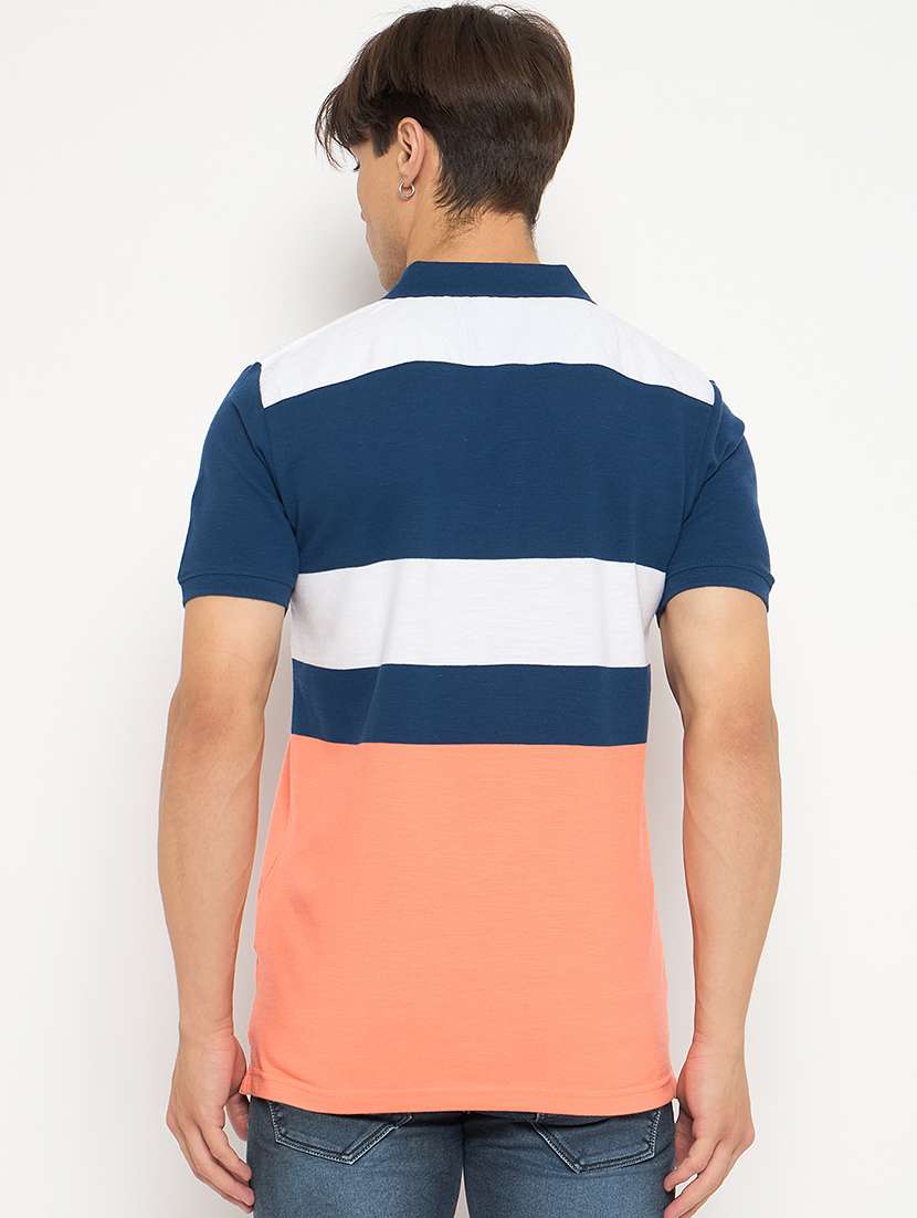 men colro blocked short sleeve polo t-shirt - 22264581 -  Standard Image - 1