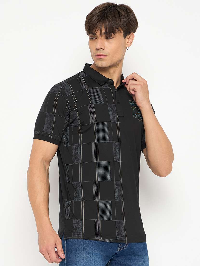 men printed short sleeve polo t-shirt - 22264588 -  Standard Image - 1