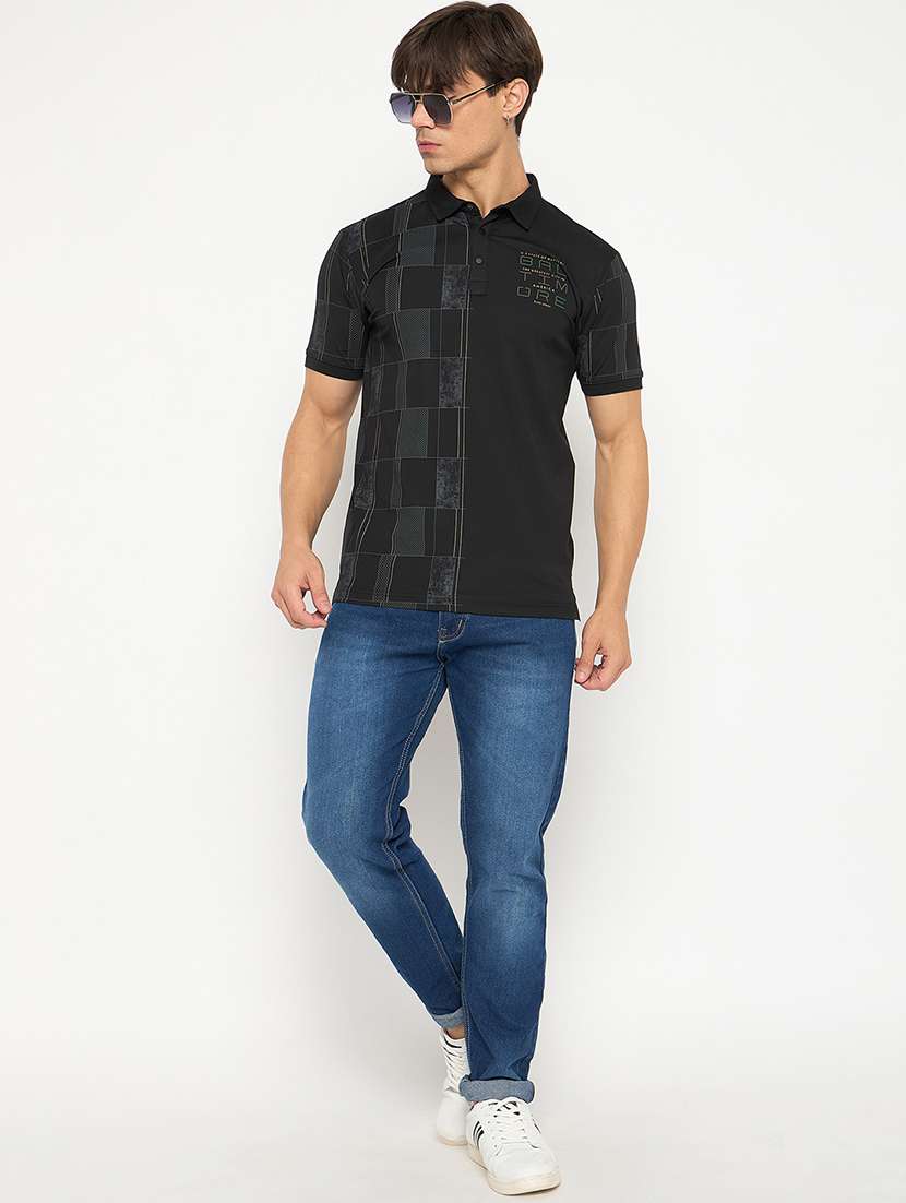 men printed short sleeve polo t-shirt - 22264588 -  Standard Image - 4