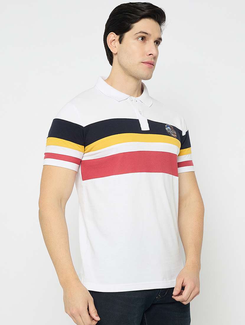 men color blocked short sleeve polo t-shirt - 22264598 -  Standard Image - 1
