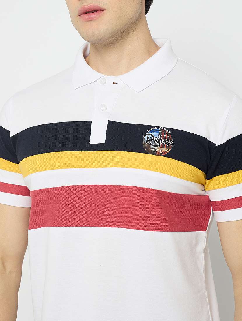 men color blocked short sleeve polo t-shirt - 22264598 -  Standard Image - 4