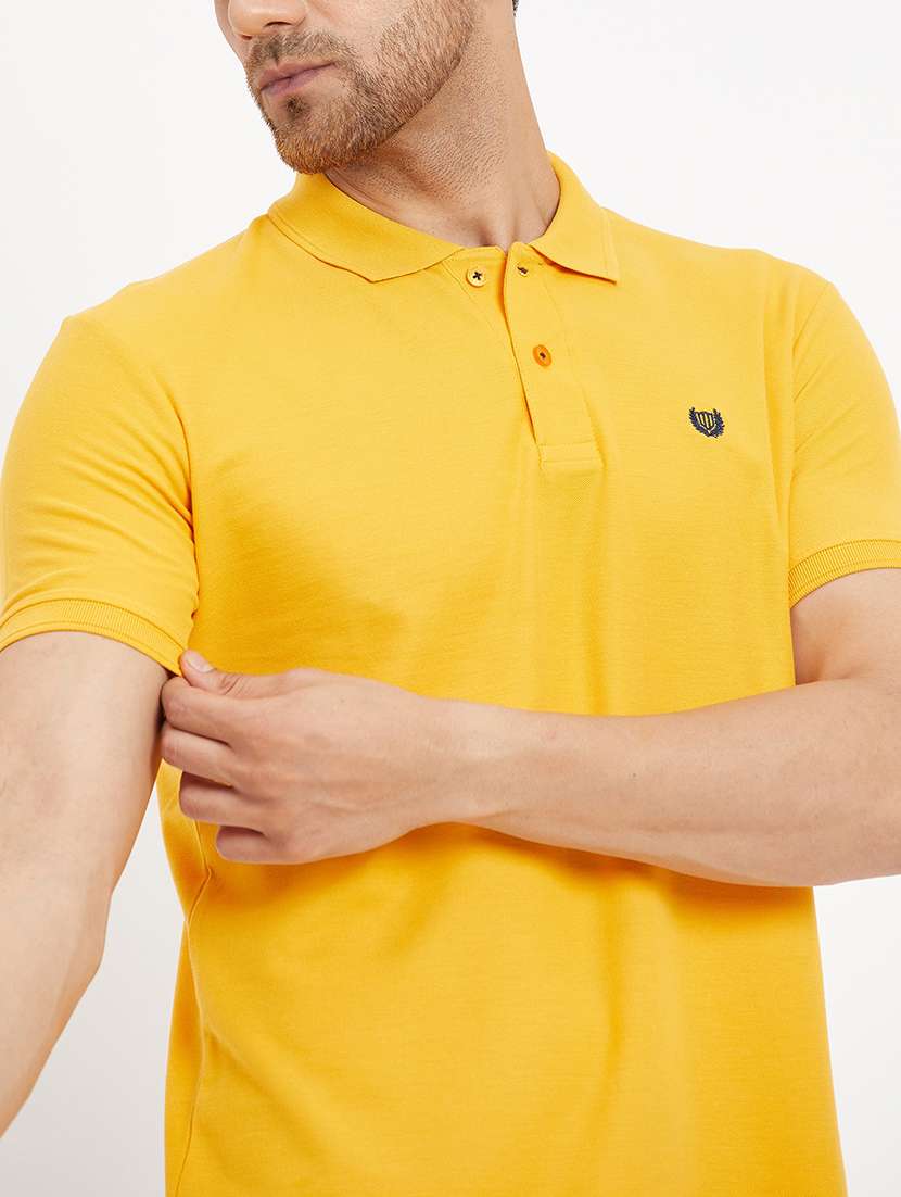 men solid short sleeve slim fit polo t-shirt - 22264610 -  Standard Image - 4
