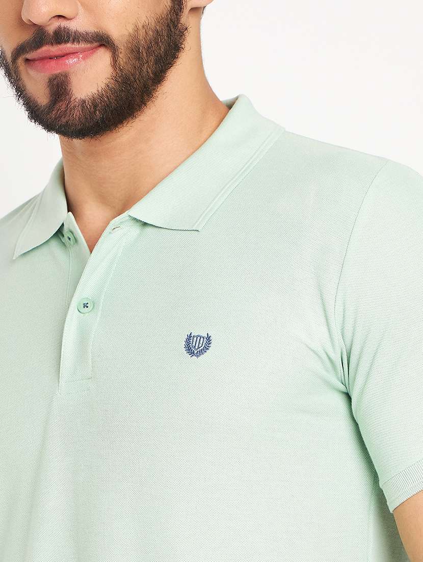 men solid short sleeve slim fit polo t-shirt - 22264611 -  Standard Image - 4