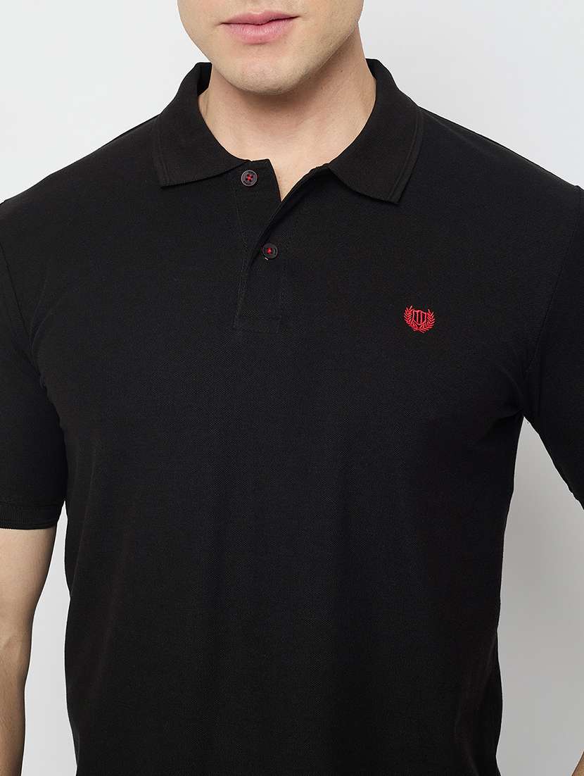 men solid short sleeve slim fit polo t-shirt - 22264614 -  Standard Image - 4