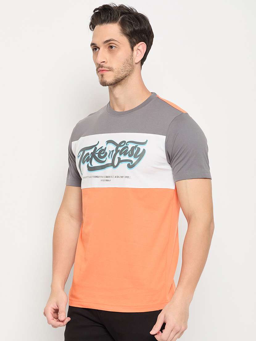 men color blocked short sleeve t-shirt - 22264621 -  Standard Image - 1